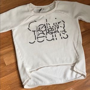 Calvin Klein ivory logo sweatshirt, M